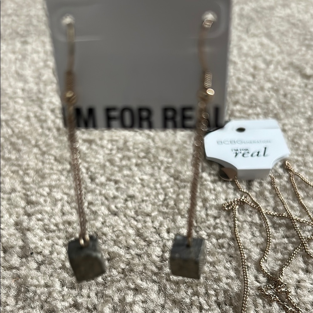 BCBGeneration Gold Necklace and Earring Set - Picture 2 of 5